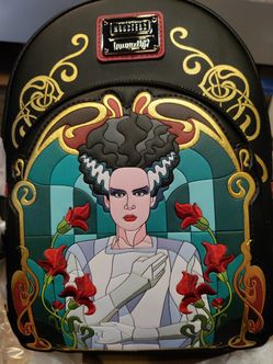 Loungefly Stained Glass Bride Of Frankenstein Mini Backpack 