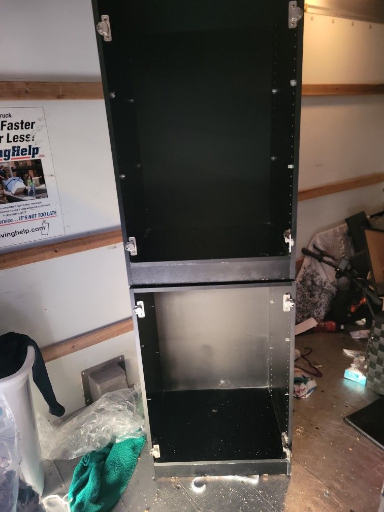 Two Black Cabinets