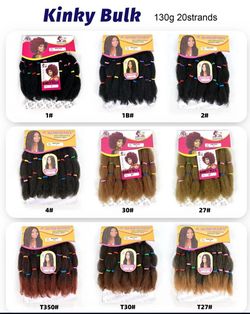 Kinky Bulk Hair For Loc & More