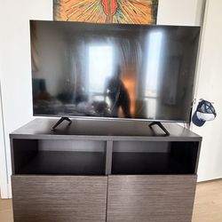 Modern TV Stand / Media Console – Dark Wood Finish