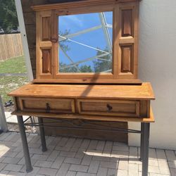 Credenza And Mirror