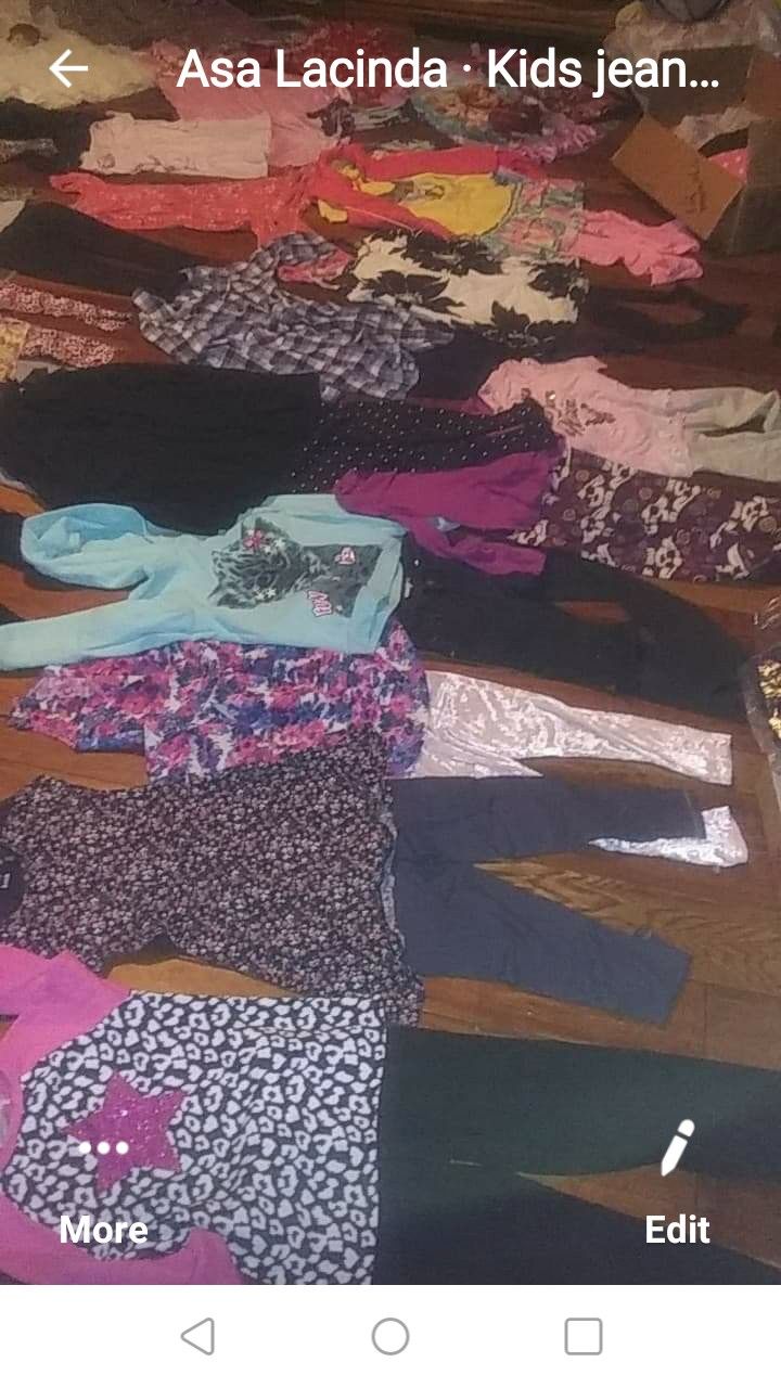 Girls size 6 other sizes available.everything $1 ..EXCEPT Jeans 4 PAIRS FOR $20 .hoodies$3 coats and jackets $5. boys girls men & women same price