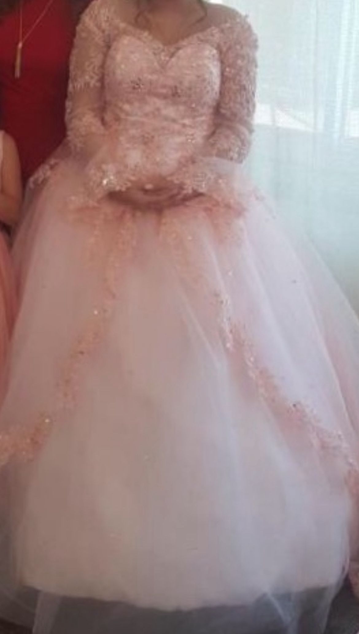 Quinceñera Dress & Crown Rose Gold Size 10