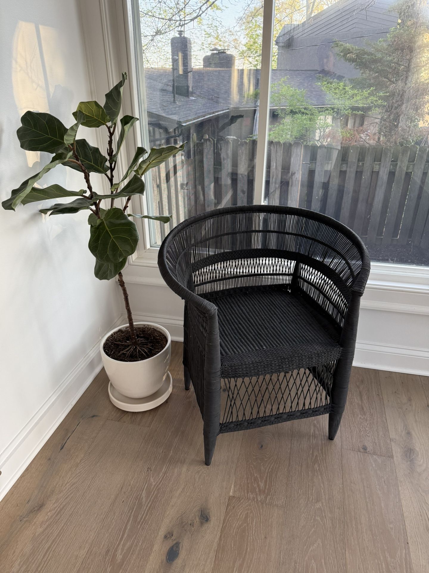Black Rattan Oversized Chair