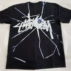 Stussy Shattered 8 Ball T Shirt Black Men Size Large New 