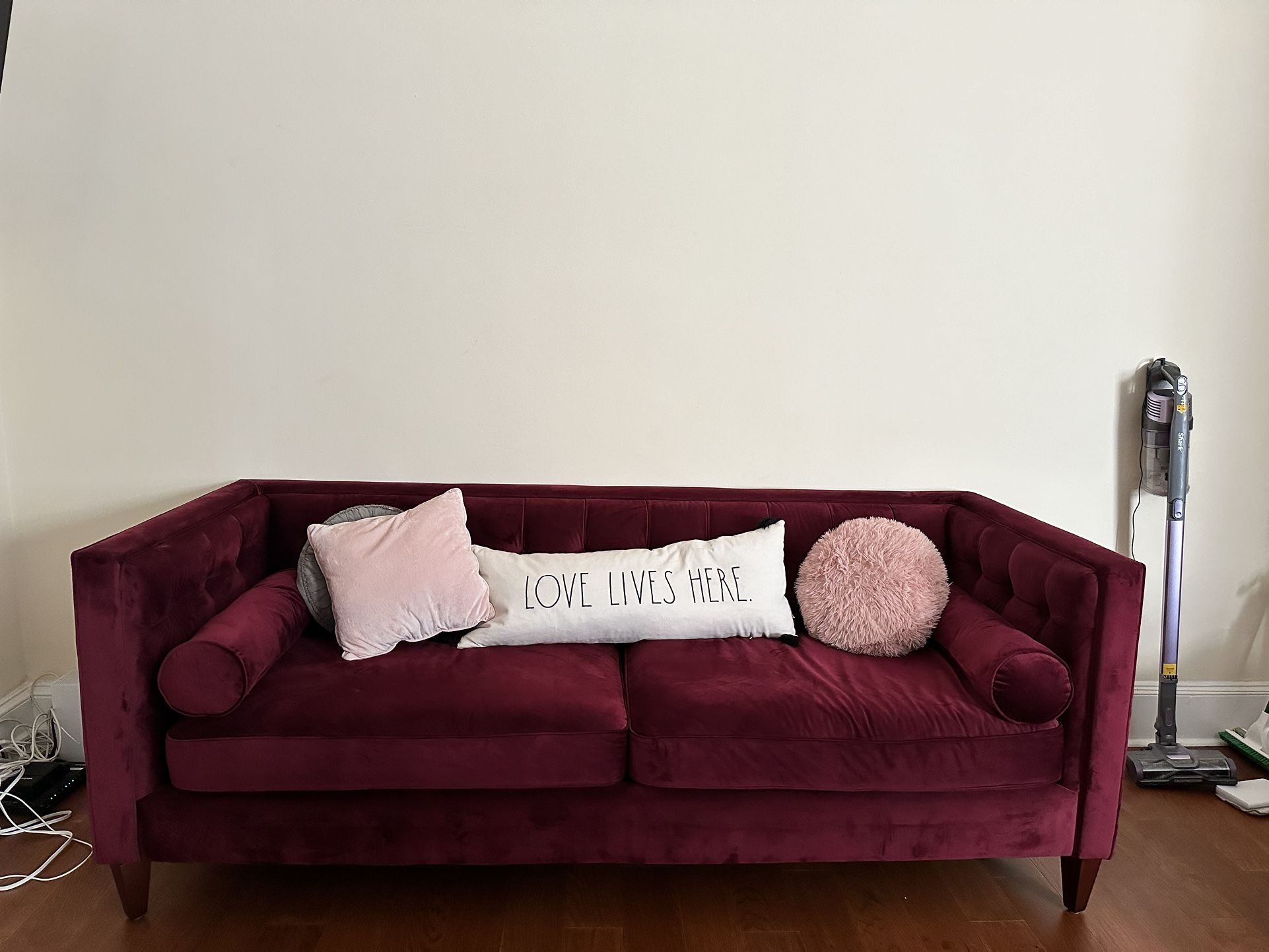 Burgundy Tuxedo Couch