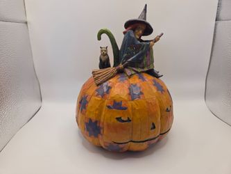 Jim Shore " An Eerie Eve Awaits" Halloween Witch Pumpkin - 2005