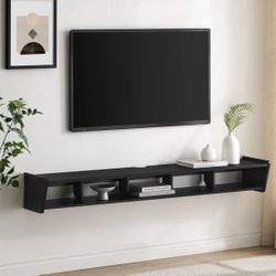 New Large Black Floating Minimalist TV Stand