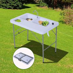 Outsunny 40" Portable Camping Table 