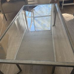 Glass And Metal Table