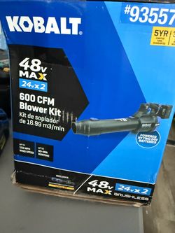 Kobalt 48V MAX (24Vx2) 600 CFM / 150 MPH Handheld Leaf Blower Kit, 2 batteries/charger