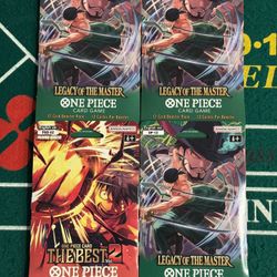 One Piece Sleeved Booster Pack!!! Lot Of 4!!!