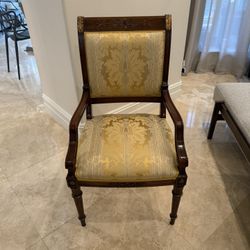 Solid Wood Dining Chair Set (8) With Upholstered Cushions