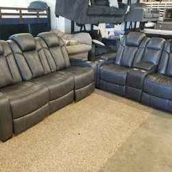 New Ashley Furniture Turbulence 2pc Power Reclining Sofa And Loveseat Tax Included Delivery Available 