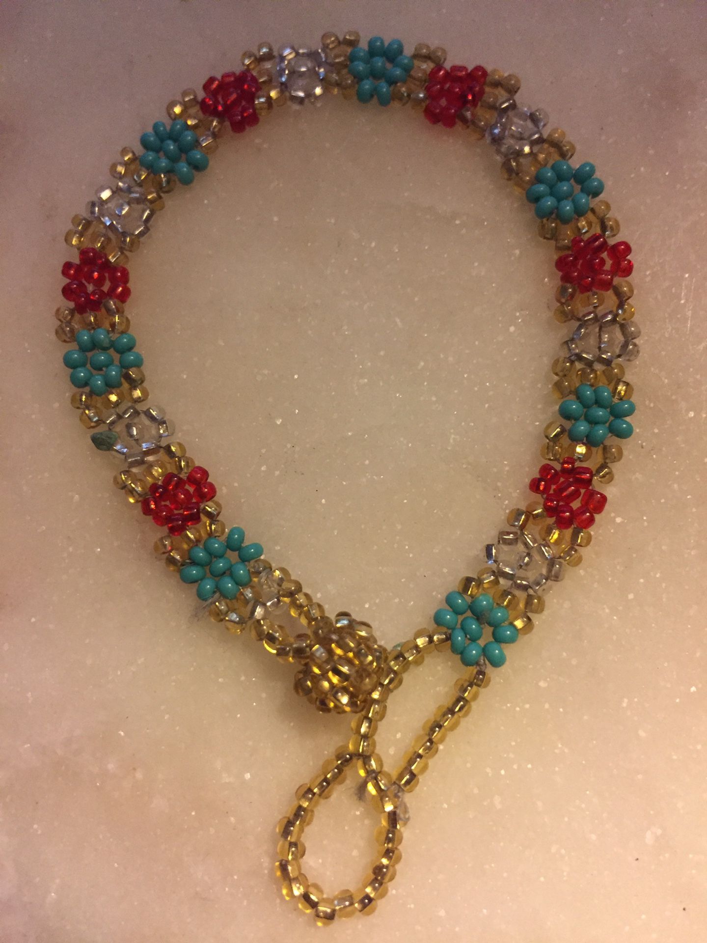 Handmade Multi colored Glass bead bracelet