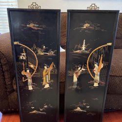 Authentic Vintage Chinese Lacquer Wall Panels