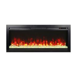 ❤️🔥 #D 44 inch Recessed Electric Fireplace Insert with Remote