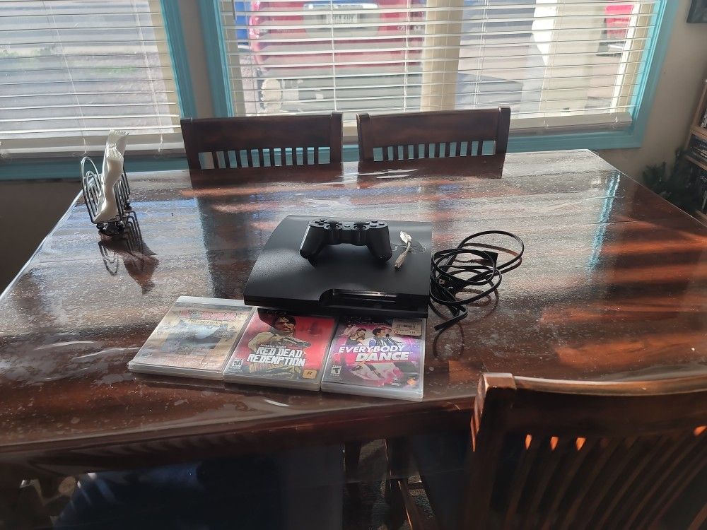 PS3 With Controller And 3 Games