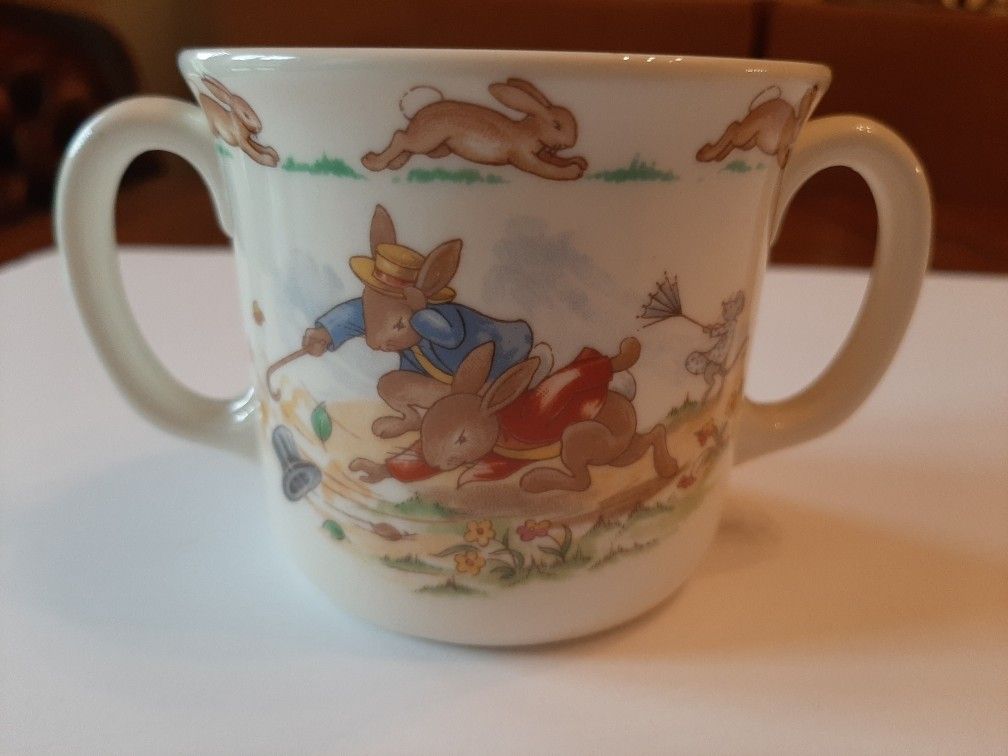 Royal Doulton Bunnykins "Windy Day" Double Handle Childs Cup