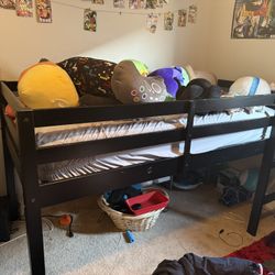 Kids Twin Loft Bed Black 