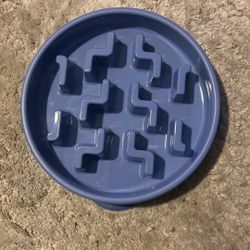 Blue Slow Feeder Bowl For Dogs Or Cats $10 