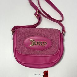 Juicy Couture Women's Pink Faux Fur Crossbody Bag