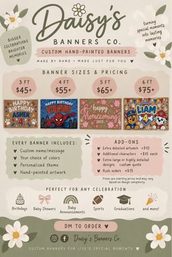Customer Hand Painted Event Banner