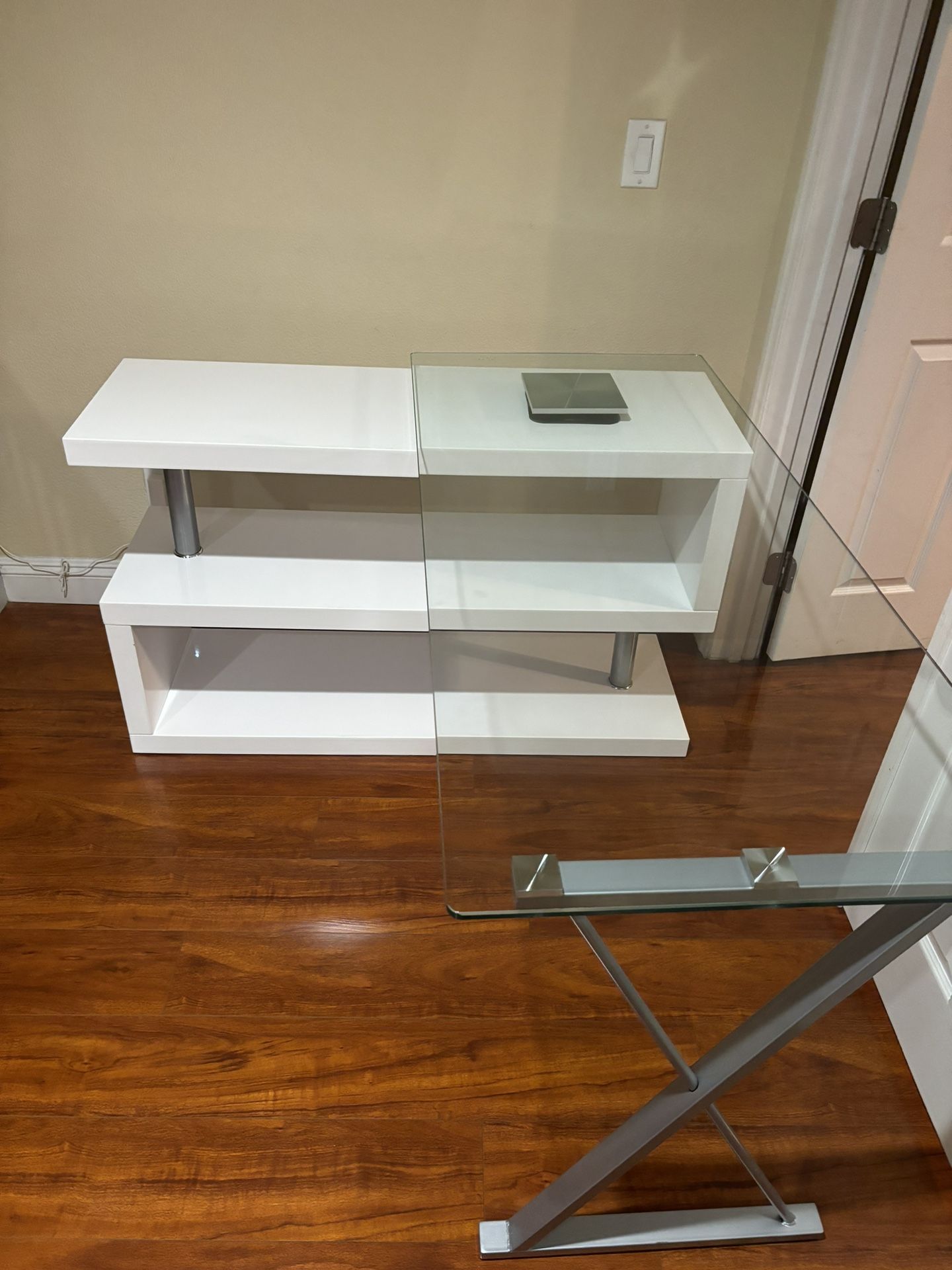 Glass Desk Shelf 