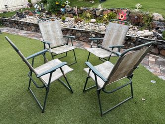 Set of 4 Folding Outdoor Patio Chairs