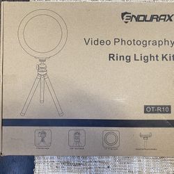 Endurax Video Photography Ring Light Kit OT-R10 Flexible Legs 360 Ball Head 10”