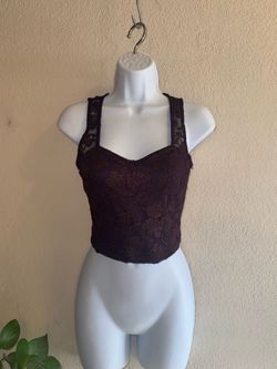 Purple lace cropped top size M