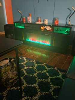 Electric Fireplace TV Stand with LED Lighting