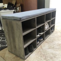 12 Shoes Storage With Bench Removable Cushion 