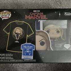 Funko Pop Captain Marvel Diamond Collection Includes Large T-Shirt New Sealed