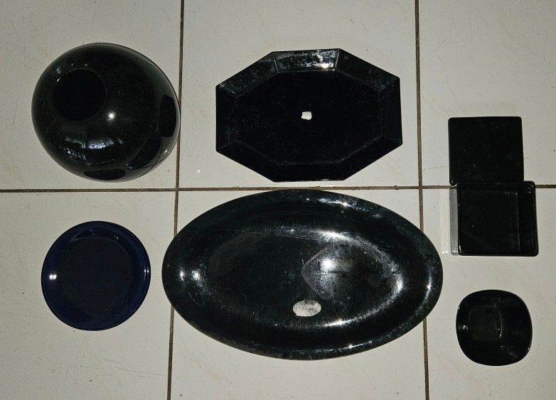 Black bowl, plates.. $10-$30 Each