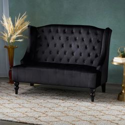 Black Velvet Tufted Loveseat $380 OBO