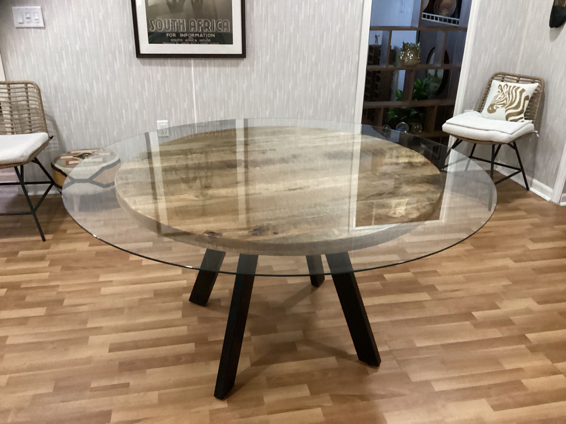 60” Inch Round Tempered Glass Table Top