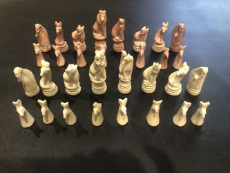 Hand Carved Soapstone (Kenya) Animal Chess Pieces