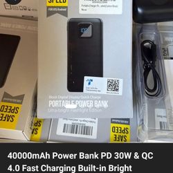 40000mAh Power Bank PD 
30W & QC