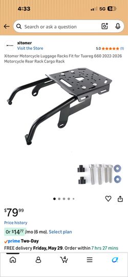Motorcycle Rear Rack Cargo Rack
