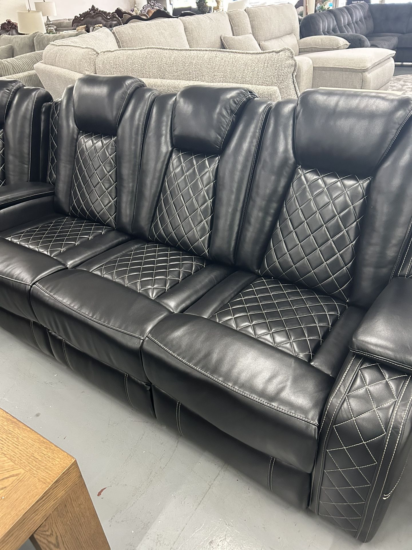 Super Cool Leather Power Reclining Sectionals In Stock, No Credit Required 