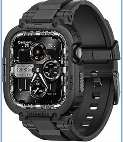 amBand Bands Case Compatible with Apple Watch Series 11/10 46mm for Men, M1 Sport Rugged Heavy Duty Cover Tactical Strap Military Grade Protective Bum
