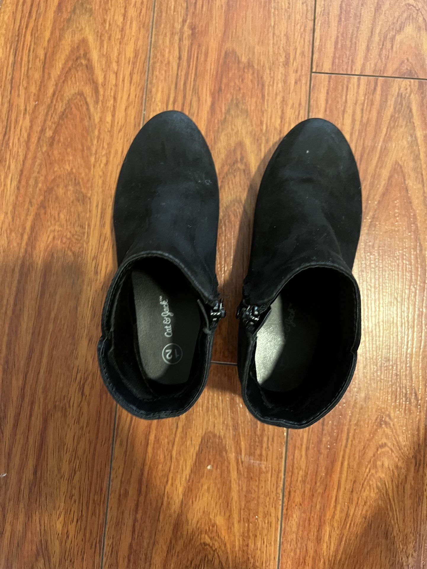 Girls Black Booties Boots Cat & Jack Size 12