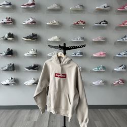 Brand New Supreme Box Logo Hooded Sweatshirt Sweatshirt (FW24) Stone