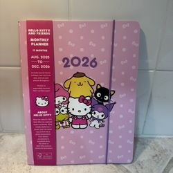 Hello Kitty And Friends Monthly Planner 17 Months. 08/2025-12/2026