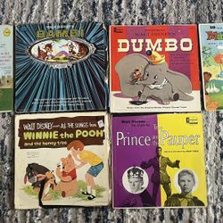 Vintage Disney Vinyl Record Lot (6 LPs) – Bambi, Dumbo, Mary Poppins & More