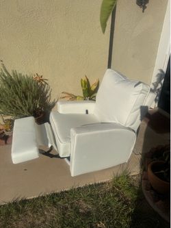 Very Lightly Used White Rocking Recliner