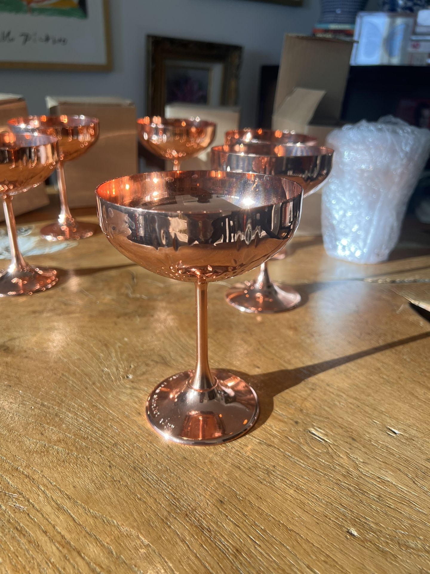 Copper Martini Glasses - Set Of 10