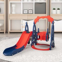 Kids Indoor Slide and Swing Playset