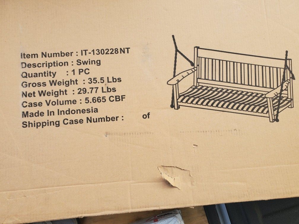 Porch Swing Brand New In Box